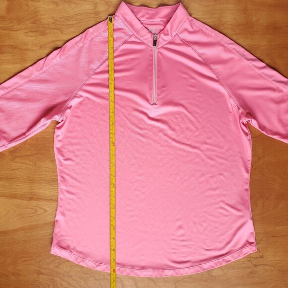 Tail White Label Womens L Pink 1/4 Zip Elbow Sleeve Mock Neck Polo Golf Tennis - Picture 6 of 7
